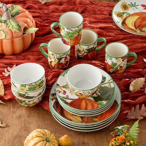 Certified International Harvest Fields 16-Piece Multicolored