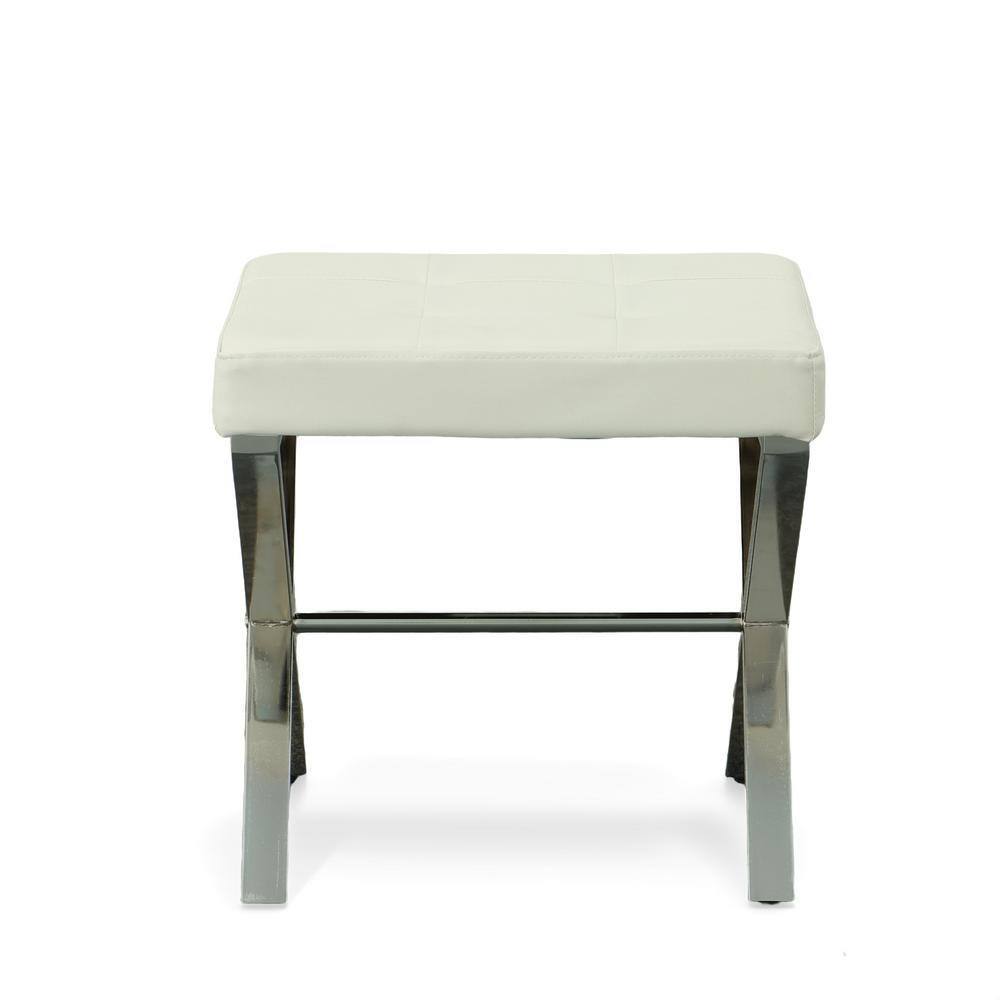 Elisabetta White Tufted Vanity Bench