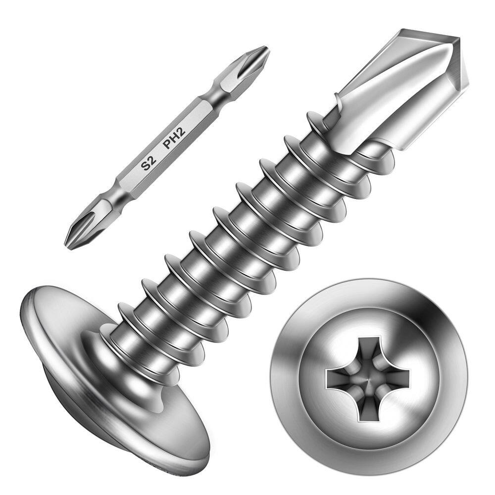 MYWISH #10 x 1 in. Stainless Steel Phillips Truss Head Self