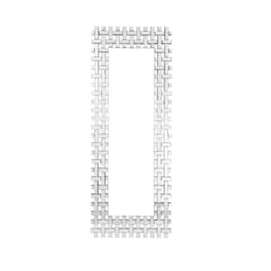 Dominic 1 in. x 63 in. Glam Rectangle Framed Silver Decorative Mirror