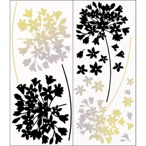 Snap 39.75 in. x 17.125 in. Multi-Colored Agapanthus Flower Wall Decal