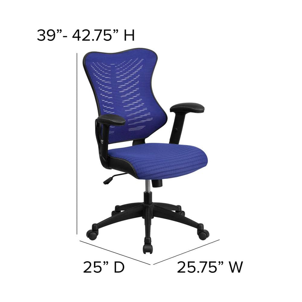 High-Back Blue Mesh Ergonomic Executive Swivel Chair