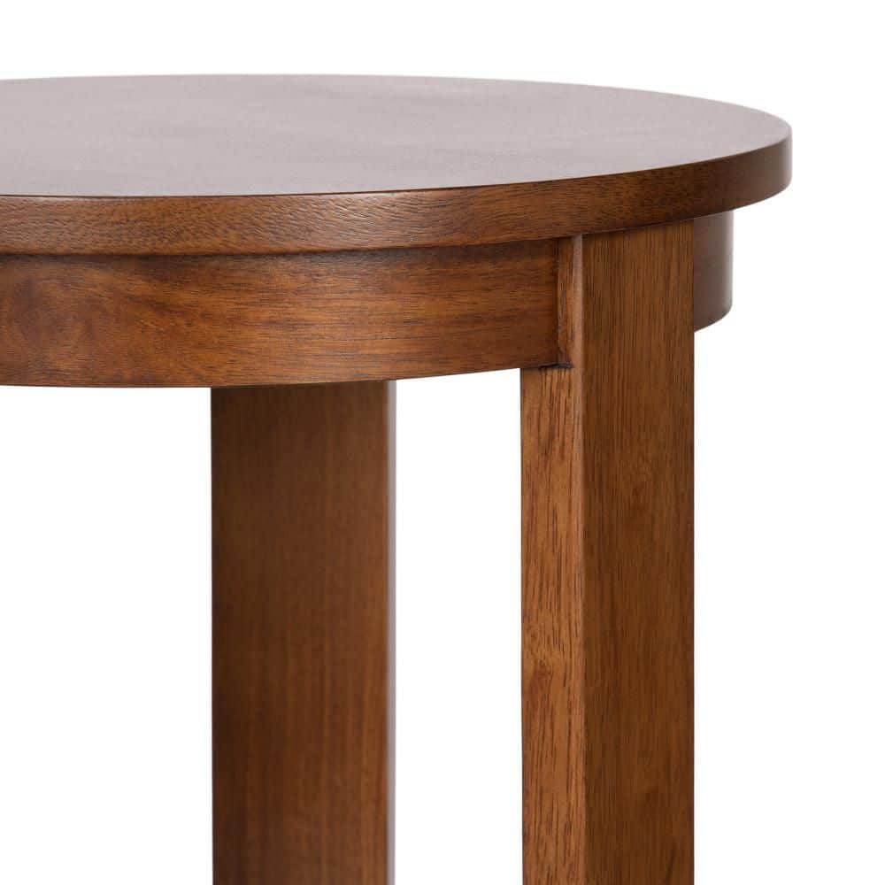 Foxford 16 in. Walnut Brown Round Wood Veneer/MDF End Table - thumbnail 5