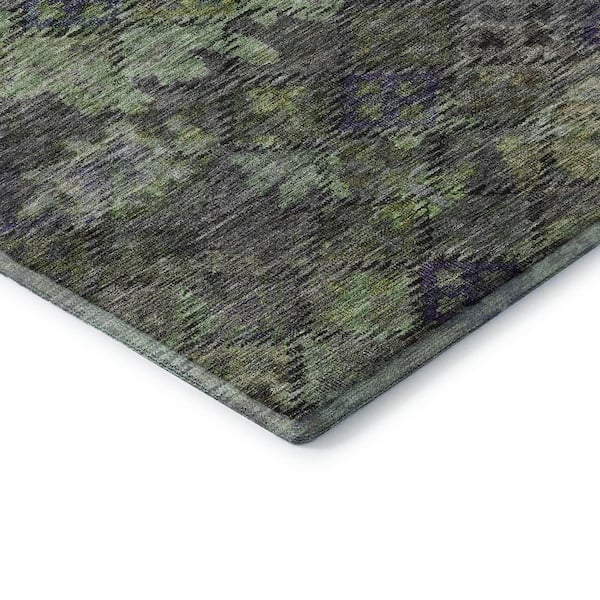 Mayfield Premium Machine Washable Abstract AMF1109 Green 2 ft. x 3 ft. Area Rug