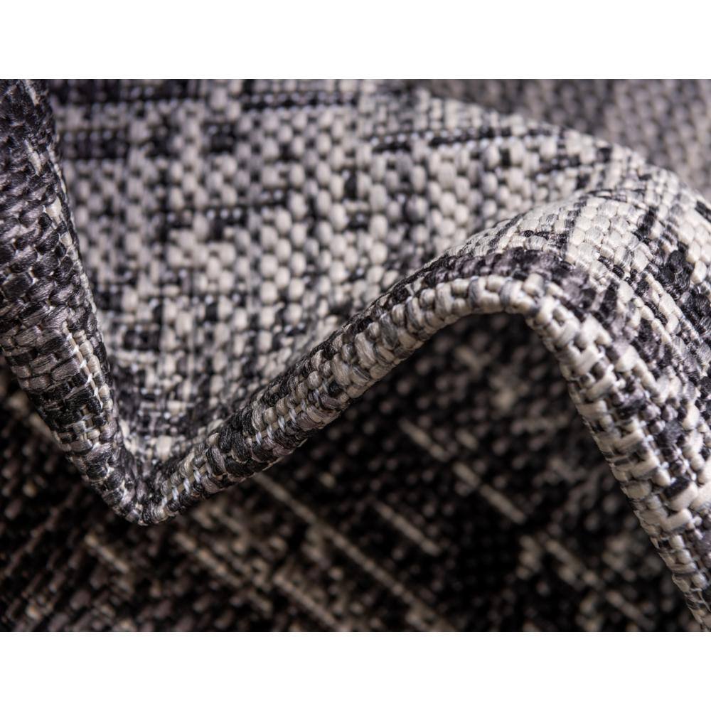 Charcoal Gray Abstract Synthetic 8' x 10' Washable Rug