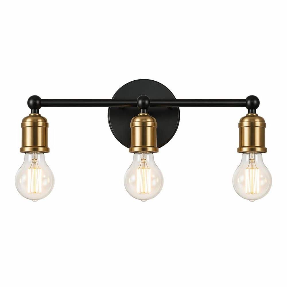 17.3 in. 3-Light Matte Black Vanity Light Farmhouse Open Frame Design Bathroom Vanity Light Fixtures price history on PriceWatchPro