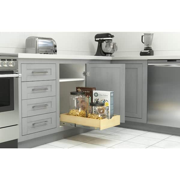 Simply Put 14.625-in W x 5-in H 1-Tier Pull Out Wood Soft Close Cabinet Organizer Simply Put 14.625-in W x 5-in H 1-Tier Pull Out Wood Soft Close Cabinet Organizer