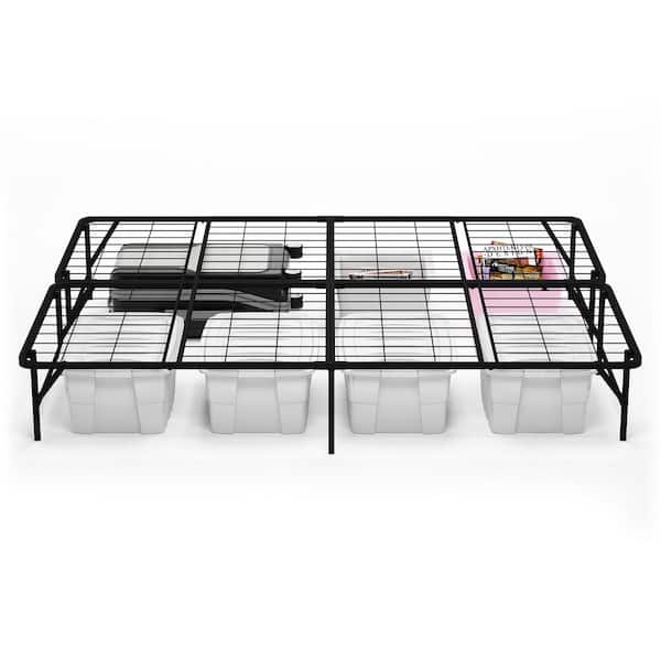 Furinno Angeland Mattress Foundation, Bed Frame With Cage Underneath