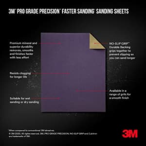 Pro Grade Precision 3.7 in. x 11 in. Fine 180-Grit Sheet Sandpaper (6-Sheets/Pack)