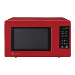 0.9 in. 900-Watt Countertop Microwave in Red