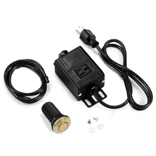 2.5 in. H x 1.5 in. W x 1.5 in. D Garbage Disposal Air Switch Kit with Brushed Gold Button