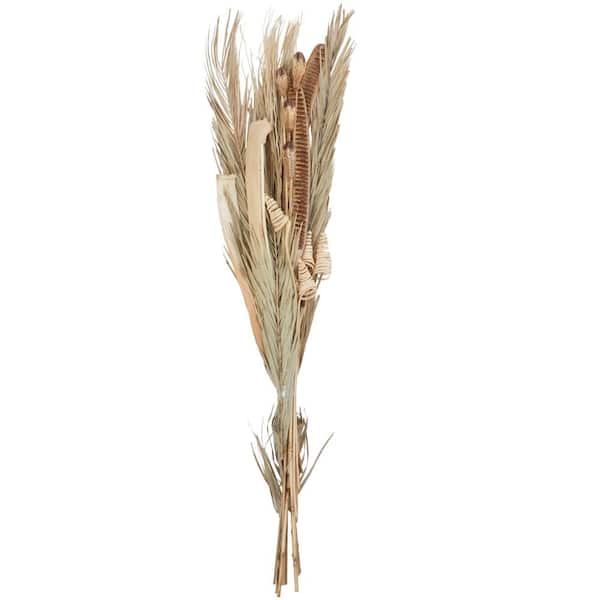 Litton Lane Tall Assorted Bouquet Palm Leaf Natural Foliage with Branch Accents (One Bundle)