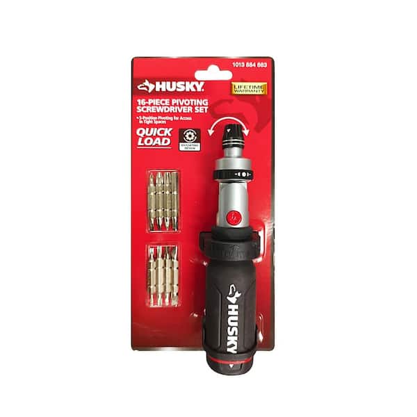 Ratcheting Pivot Head Screwdriver (16-Piece)