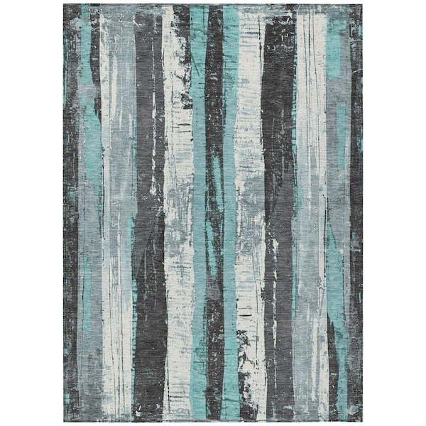 Chantille Machine Washable Indoor/Outdoor Abstract ACN1872 Teal 3 ft. x 4 ft. Area Rug
