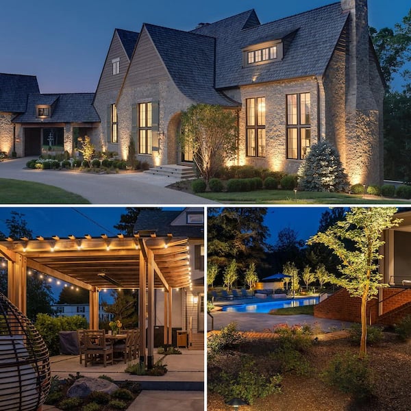 300W Landscape Lighting Transformer with 2 Independent Control Outputs, Timer, 120V AC to 12/14V AC Power Supply