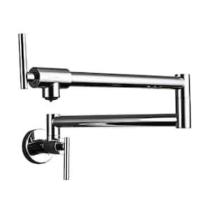 Wall Mount Pot Filler Faucet Double-Handle in Chrome