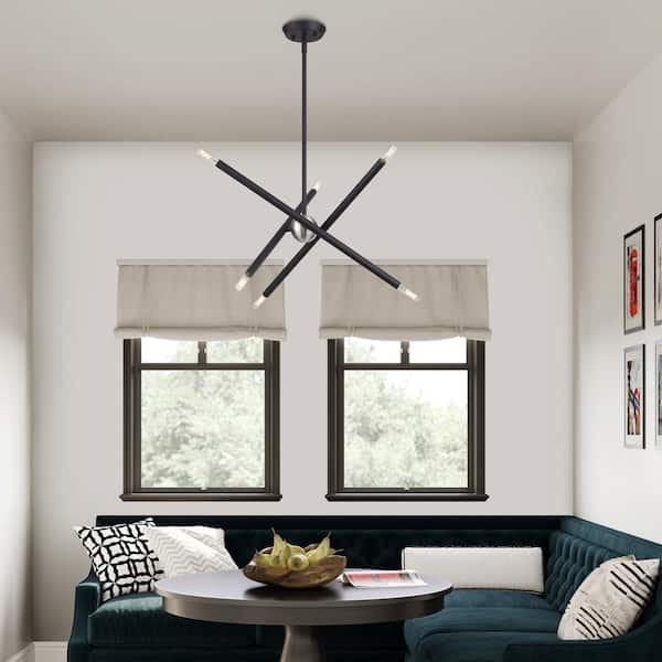 ジャンク品 SwitchLight BLACK Livex Lighting Soho 6-Light Black Chandelier 47003-04 - The Home Depot