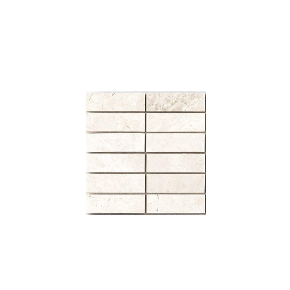 Take Home Tile Sample - Parchment Vanilla Stack Cream 4 in. x 4 in. Rectangle Honed Marble Wall and Floor Mosaic Tile price history on PriceWatchPro