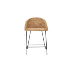 Stylewell Black Metal Counter Stool With Back And Natural Seat 21 42 In W X 34 25 In H St1808296 Nblk The Home Depot