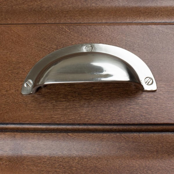 2-1/2 in. Center-to-Center Satin Nickel Bin Cabinet Pull (10-Pack)