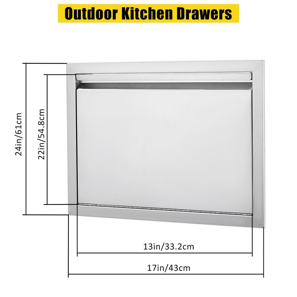 17 in. Wide Stainless Steel Outdoor BBQ Access Door with Handle