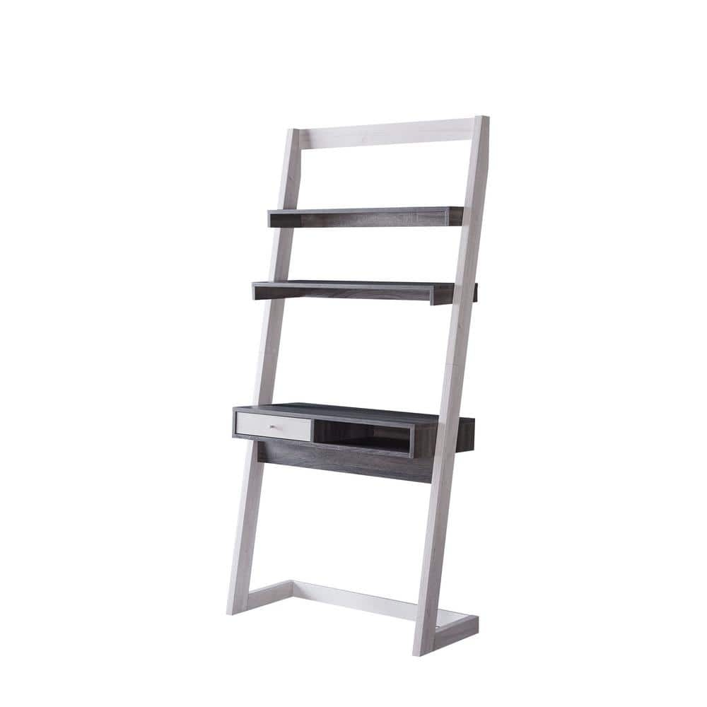 3 Tier White Ladder Desk 80.7'' Standing Desks for Small Space  Home Office 20kg