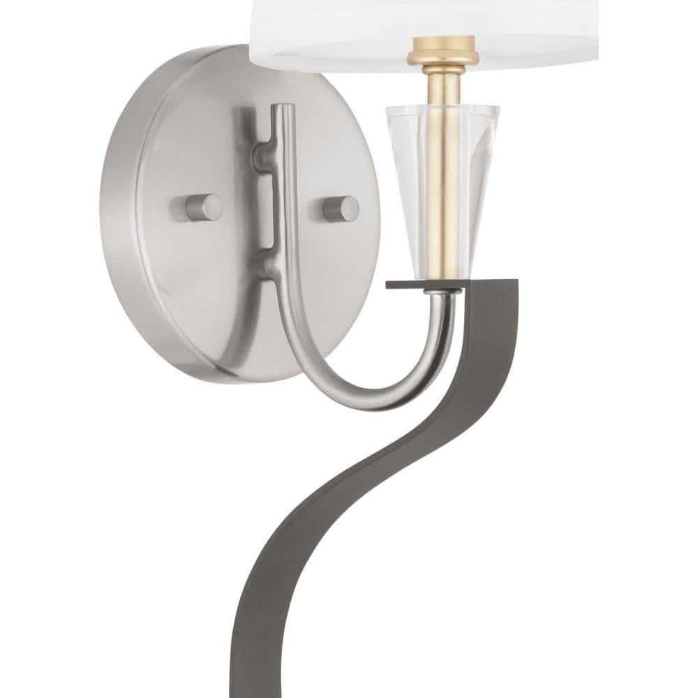 Nealy Modern-Luxury Nickel Sconce with White Silk Shade