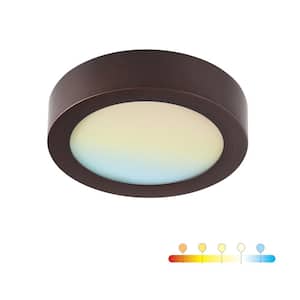 9 in. Round Color Bronze Selectable Integrated LED Flush Mount Downlight