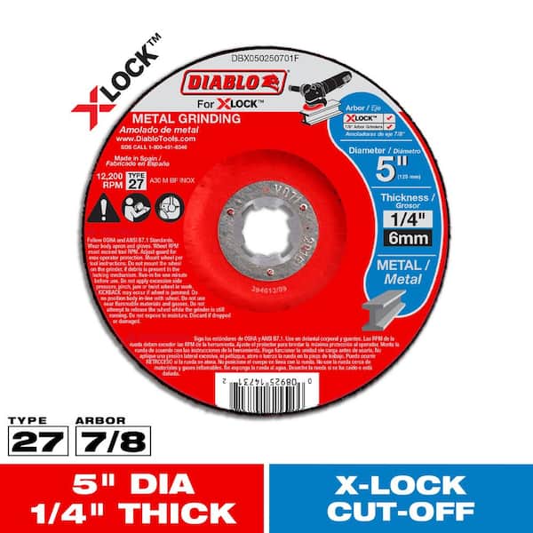 DIABLO 5 in. Type 27 Metal Grinding Disc for X-Lock and 7/8 in