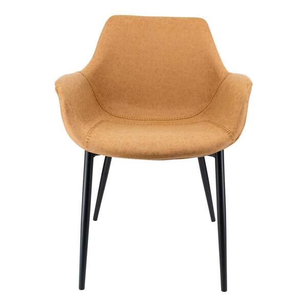 Leisuremod Markley Light Brown Modern, Modern Leather Chairs Dining