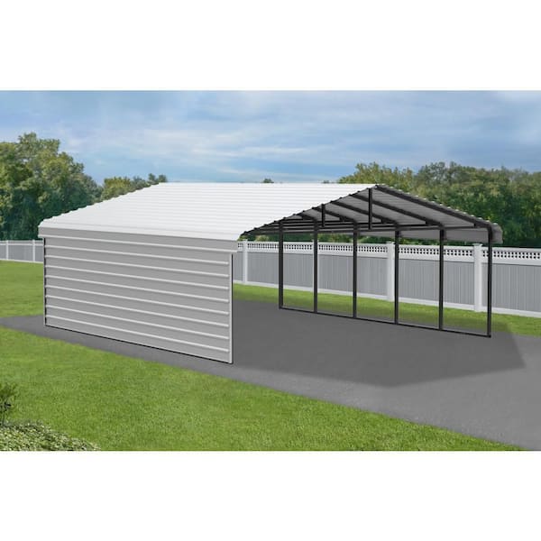 Arrow 20 ft. x 20 ft. x 9 ft. Eggshell Carport CPH202009 - The