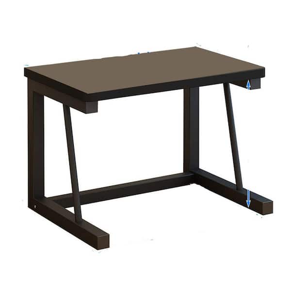2-Tier Desktop Printer Shelf 22.5x14.8x15 Inch Wood Storage Organizer with Heavy Duty Design Black