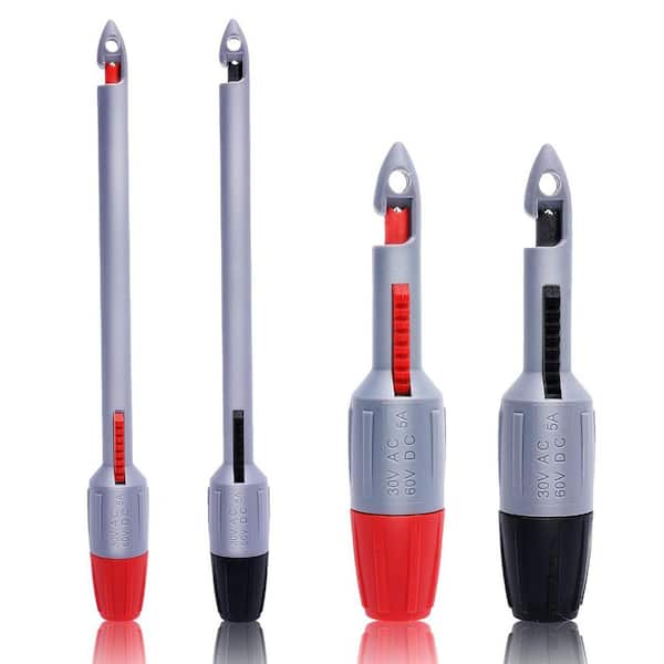 4-Piece Insulation Piercing Clip Set 4 mm Long-Short Push Banana Plug Multimeter Test Leads for Voltage Testing