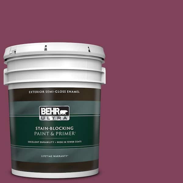 BEHR ULTRA 5 gal. Home Decorators Collection #HDC-WR14-12 Cheerful Wine Semi-Gloss Enamel Exterior Paint & Primer