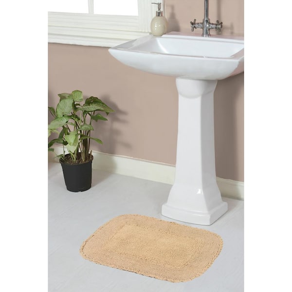 Radiant Collection 100% Cotton Bath Rugs Set, 17x24 Rectangle, Linen
