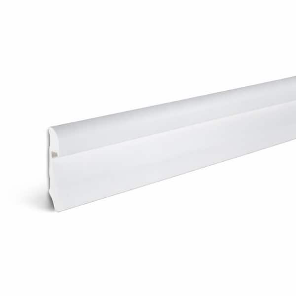 6-Pack 3/4 in. D x 4-1/2 in. W x 96 in. L Primed High Impact Polystyrene Baseboard Moulding for Indirect LED Lighting