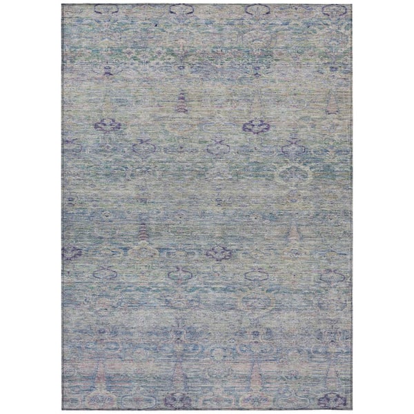 Chantille Machine Washable Indoor/Outdoor Abstract ACN2090 Plum 9 ft. x 12 ft. Area Rug