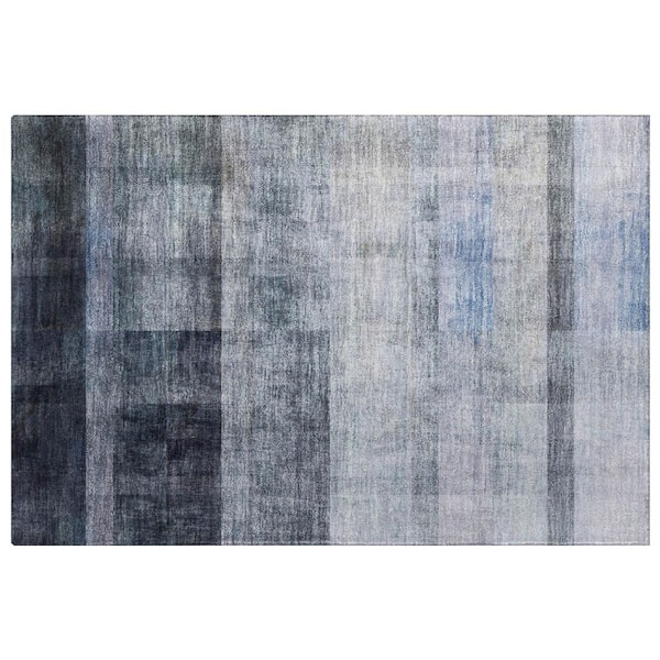 Dream Shag Premium Machine Washable Abstract ADS568 Navy 2 ft. x 3 ft. Accent Rug