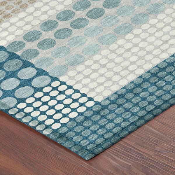 Chantille Machine Washable Indoor/Outdoor Abstract ACN2445 Teal 10 ft. x 14 ft. Area Rug