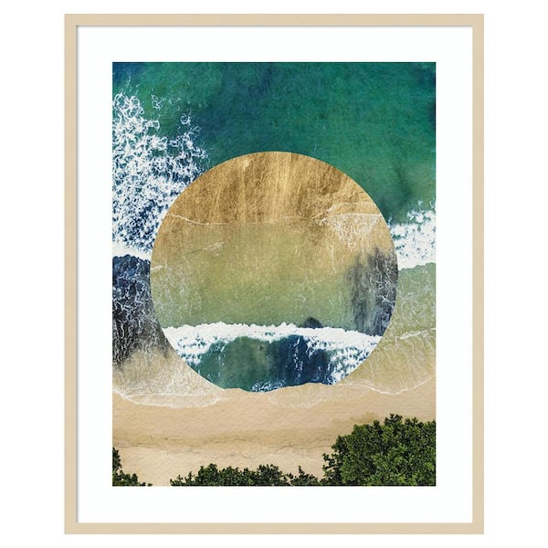 Amanti Art Breaking Shore IV by Grace Popp 33 in. W x 41 in. H. Wood Framed Wall Art Print Framed in Brown