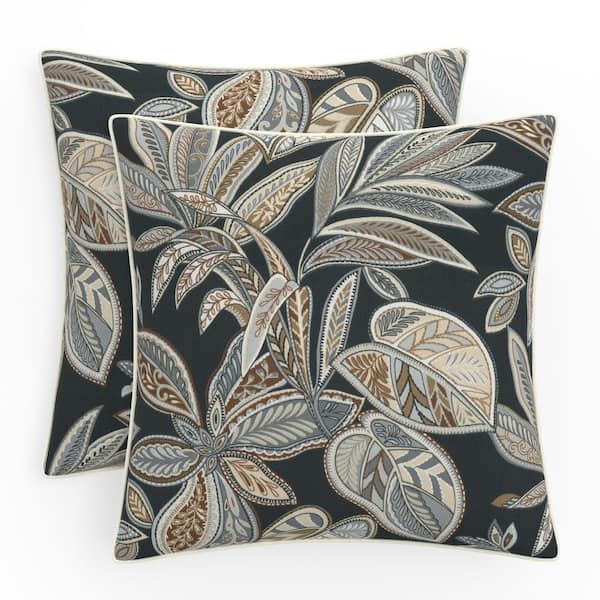 Pillow Perfect Botanical 16.5 in W x 5 in H Outdoor Accent Throw Pillows 2-Count in Crestwood Rattan