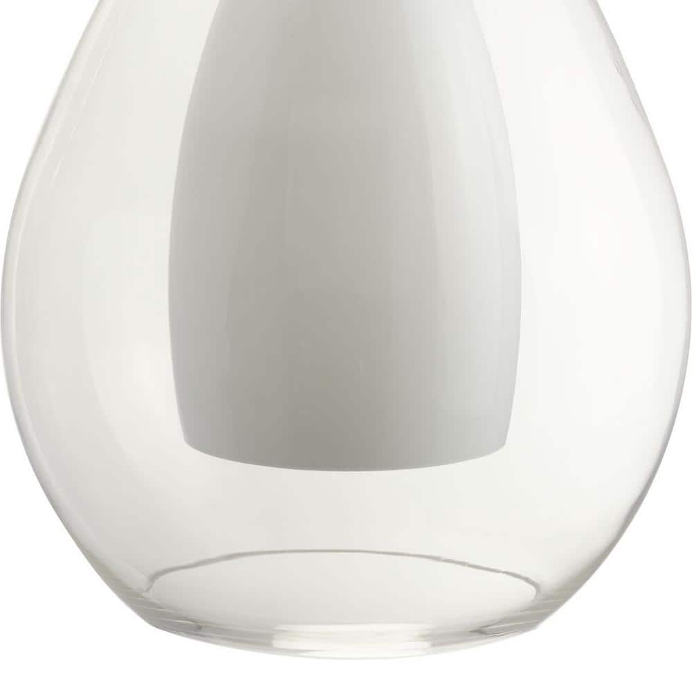 Carillon Brushed Gold Pendant with Clear and Opal Glass Shade