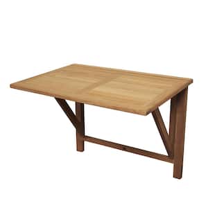 39 in. x 26 in. Folding Balcony Rectangular Natural Teak Outdoor Dining Table
