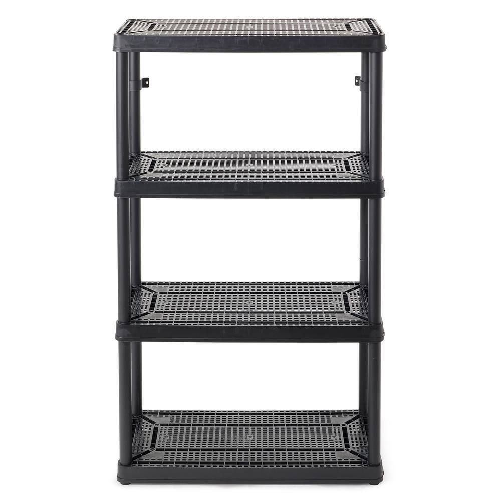 Maxit Black 4-Shelf Adjustable Ventilated Shelving Unit