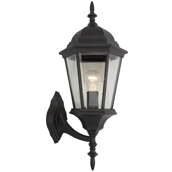 Unbranded Elchie Bronze Outdoor Hardwired Lantern Sconce with Incandescent