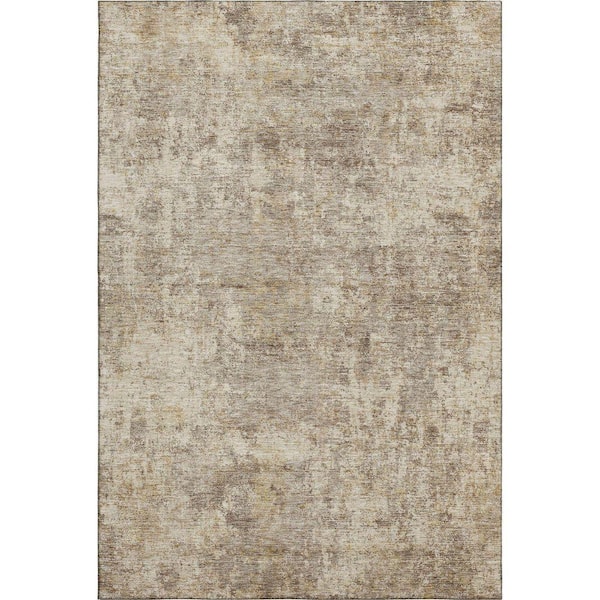Mayfield Premium Machine Washable Abstract AMF2061 Taupe 3 ft. x 5 ft. Area Rug