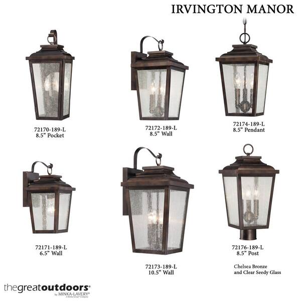 Irvington Manor 3-Light Chelsea Bronze Outdoor Post Mount Irvington Manor 3-Light Chelsea Bronze Outdoor Post Mount