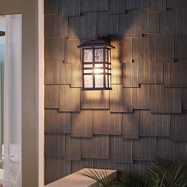 Beacon Square 1-Light Olde Bronze Outdoor Hardwired Wall Lantern Sconce with No Bulbs Included (1-Pack)