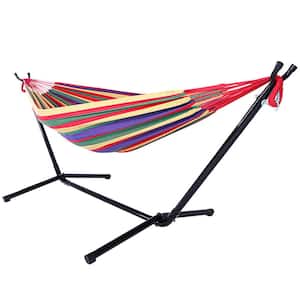 78.74 in. Portable Hammock Bed Hammock with Stand in Multi-Colored