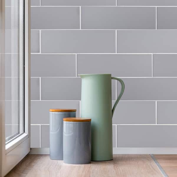 Jeffrey Court Weather Grey 4 in. x 12 in. Glossy Ceramic Wall Tile (10.33 sq. ft. / case)